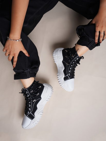 80�s HipHop || TWP X Selfie Black Sneakers