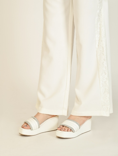 Sapphire || TWP WEDGE WHITE HEEL