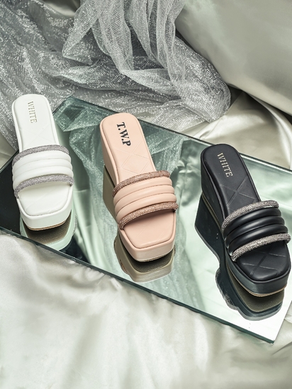 Sapphire || TWP WEDGE WHITE HEEL