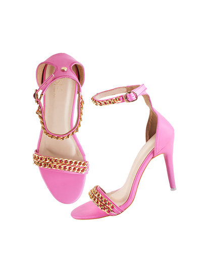 Pink ankle strap online heels