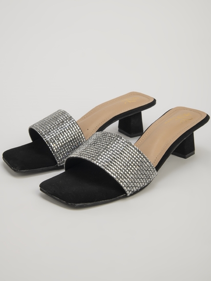 Glitter Glam II TWP Block Black Heel