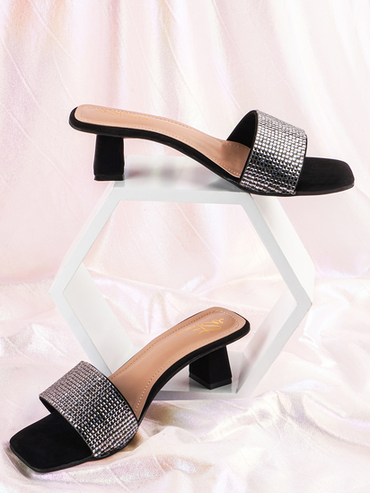 Glitter Glam II TWP Block Black Heel