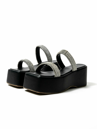 Stardust || TWP WEDGE BLACK HEEL
