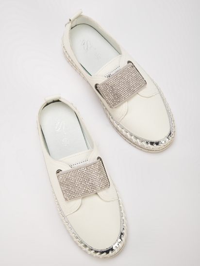 Silver Bling II TWP White Loafers
