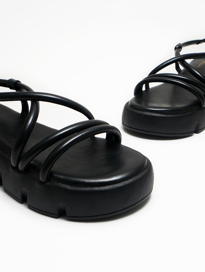StrappyTwist II TWP Black Platform Sandal