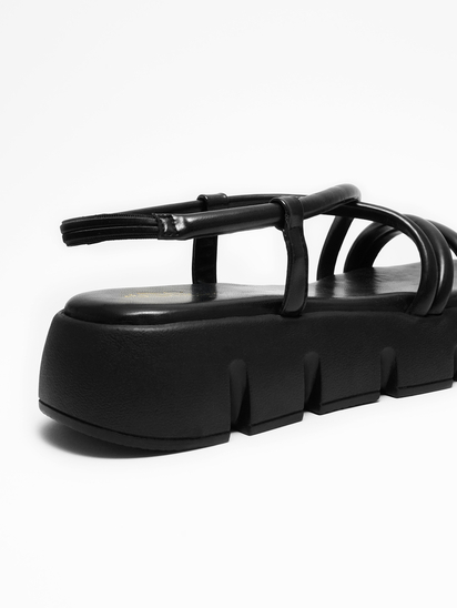 StrappyTwist II TWP Black Platform Sandal