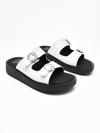 Buckle Me Up II TWP White Platform Sandal