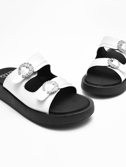 Buckle Me Up II TWP White Platform Sandal