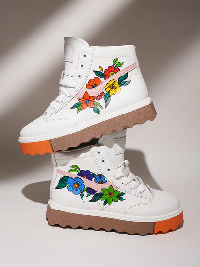 Flower Power  || TWP X Selfie White Sneakers