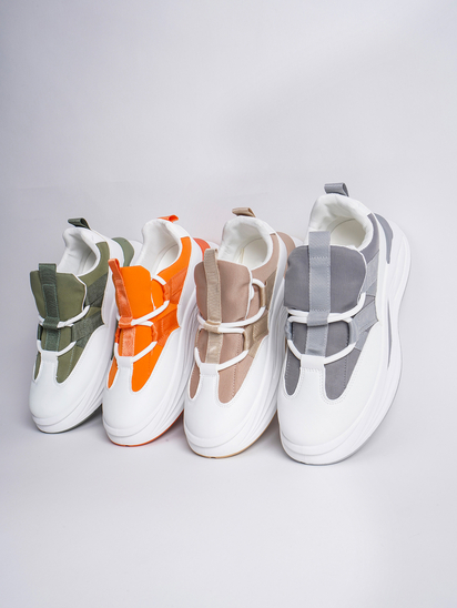 thewhitepole - Check Mate II TWP White Orange Sneakers - The White Pole