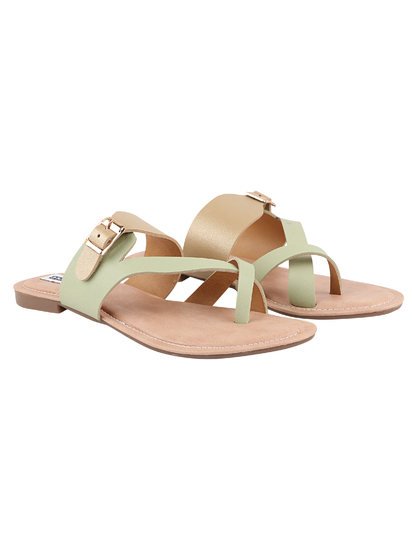 Thewhitepole Green flats for women | Coloured Twister green