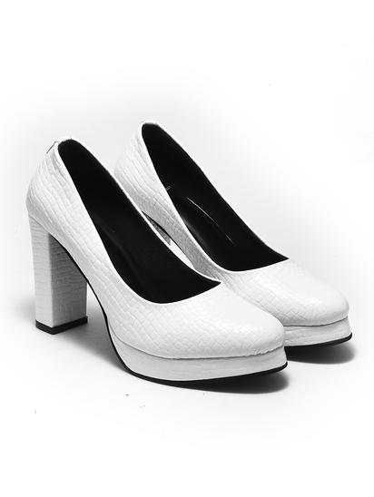 Isabella | TWP White Block Heels