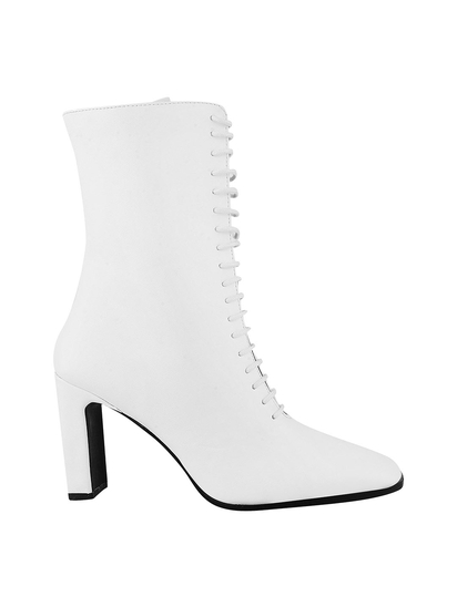 Sylvie White Lace Up Boots