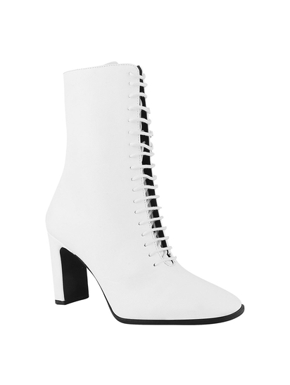 Sylvie White Lace Up Boots