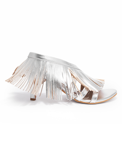 Aperol || TWP Silver Pencil Heels