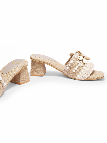 Coconut colada || TWP Block Beige Heels