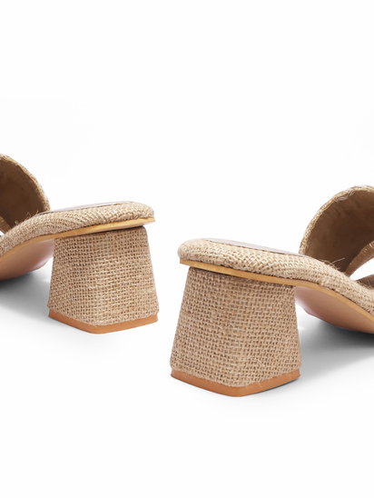 Coconut colada || TWP Block Beige Heels