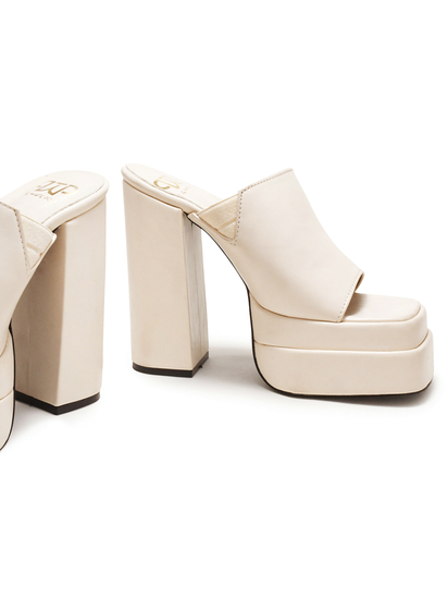 Lucy II TWP Block Cream Heel