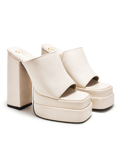 Lucy II TWP Block Cream Heel