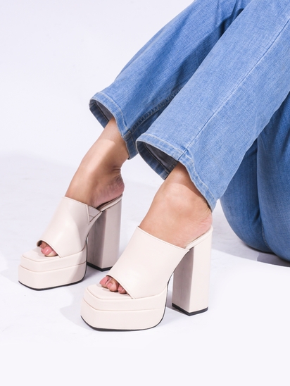 Lucy II TWP Block Cream Heel