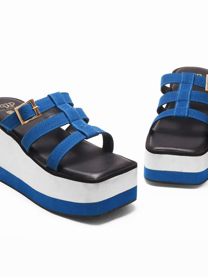 Long island II TWP Blue Platform Heel