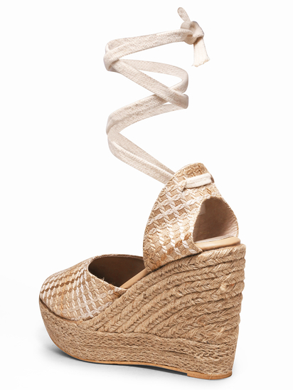 Waffle II TWP Beige Wedge Heel