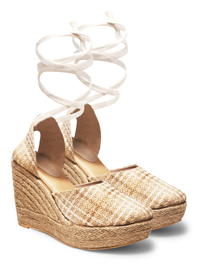 Waffle II TWP Beige Wedge Heel