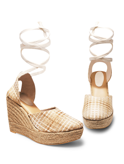 Waffle II TWP Beige Wedge Heel