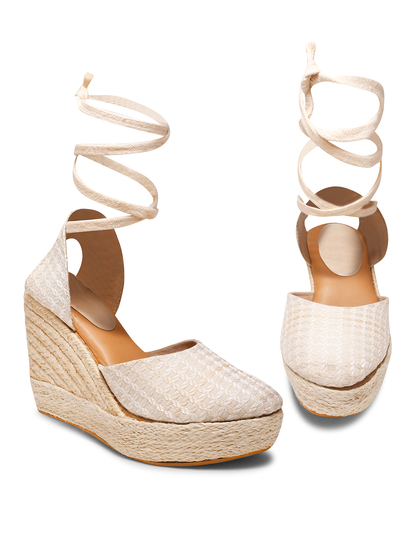 Waffle II TWP Cream Wedge Heel