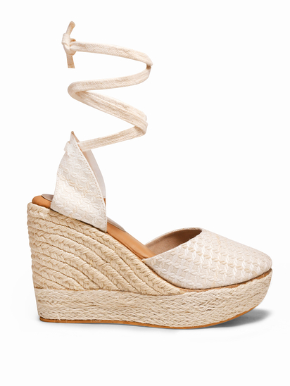 Waffle II TWP Cream Wedge Heel