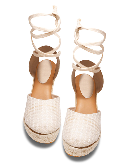 Waffle II TWP Cream Wedge Heel