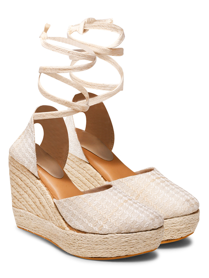 Waffle II TWP Cream Wedge Heel