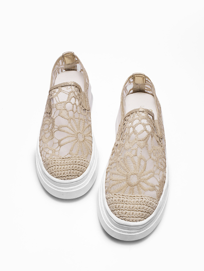 Floral Fusion II TWP Beige Loafers