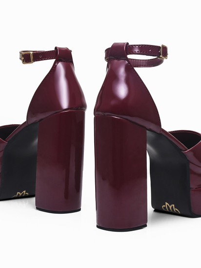 Serena II TWP Maroon Block Heels