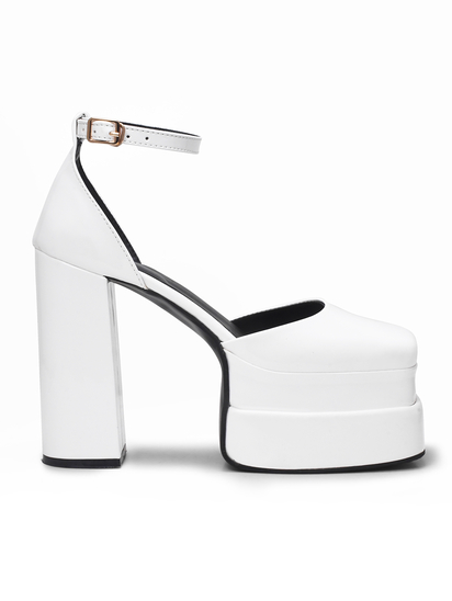 Serena II TWP White Block Heels