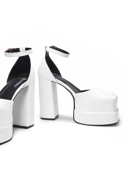 Serena II TWP White Block Heels