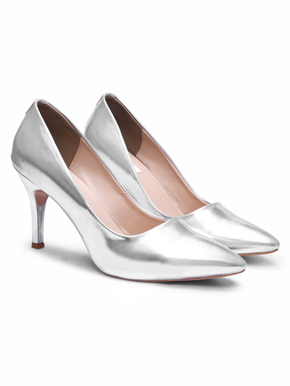 Polished prowess || TWP Silver Pencil heel Stilettos