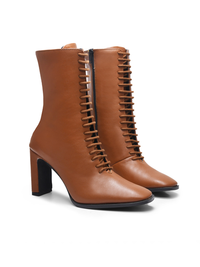 Sylvie Tan Lace Up Boots