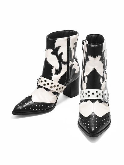 Cowboy II TWP Black Block Heel Boots