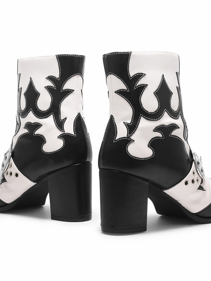 Cowboy II TWP Black Block Heel Boots