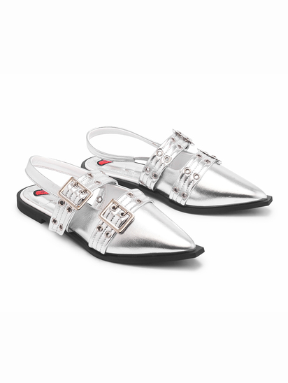 Valentina II TWP Silver Mules