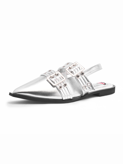 Valentina II TWP Silver Mules