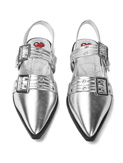 Valentina II TWP Silver Mules