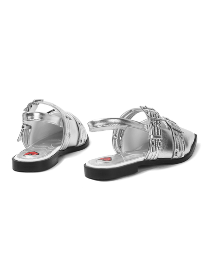 Valentina II TWP Silver Mules