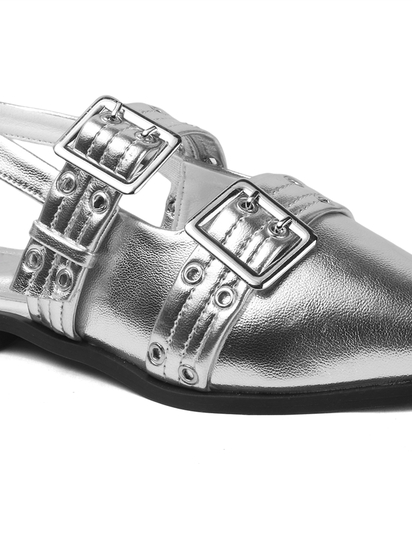 Valentina II TWP Silver Mules