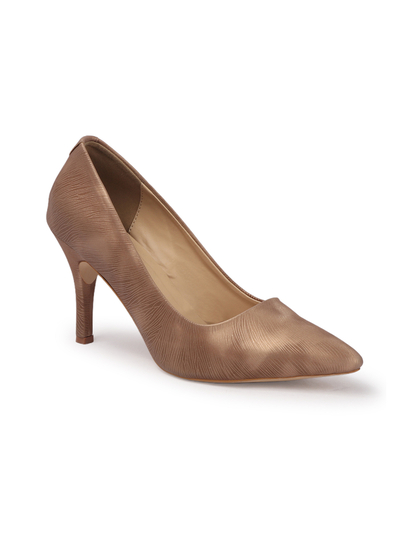 Rose Gold Palm Luxe Textured Heels