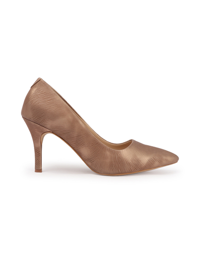 Rose Gold Palm Luxe Textured Heels