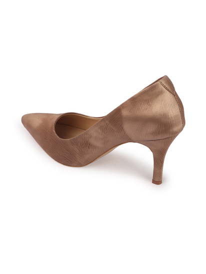 Rose Gold Palm Luxe Textured Heels