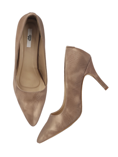 Rose Gold Palm Luxe Textured Heels