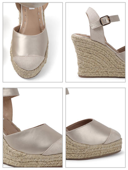 Classic Espadrille Wedge heel in Beige